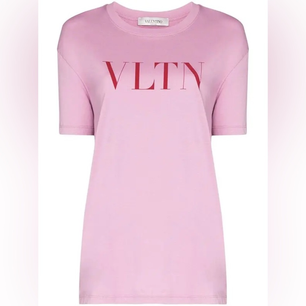 Valentino VLTN Logo Mauve Crew Neck Tee